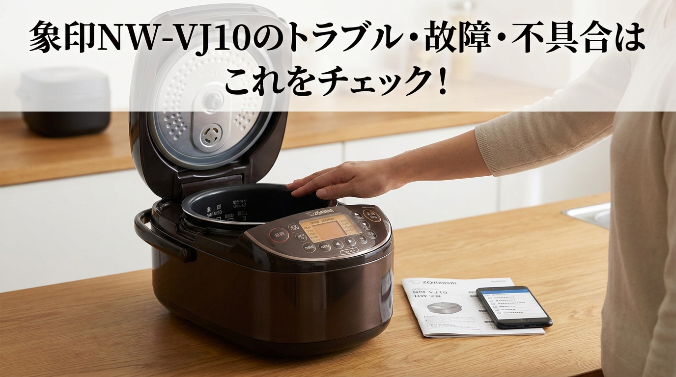 象印NW-VJ10のトラブル・故障・不具合はこれをチェック！