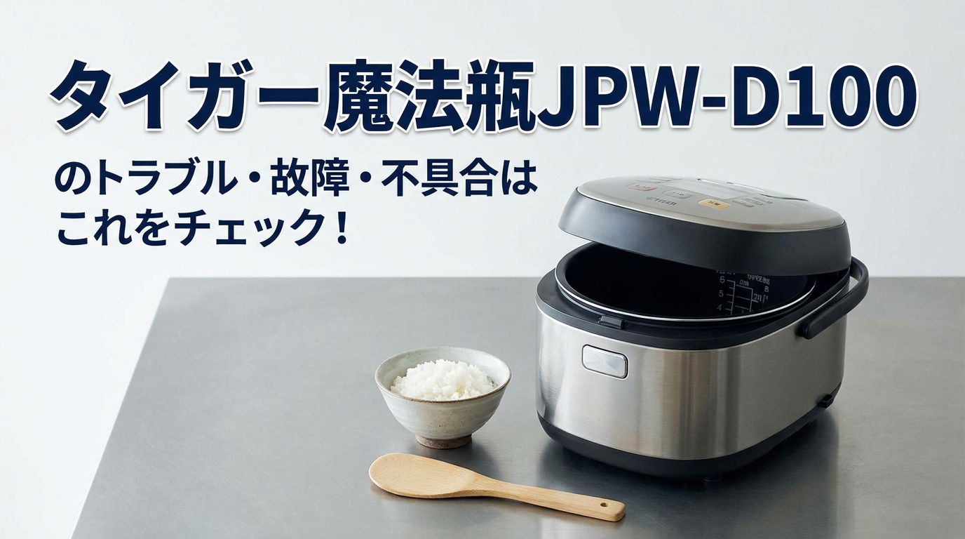 タイガー魔法瓶JPW-D100のトラブル・故障・不具合はこれをチェック!