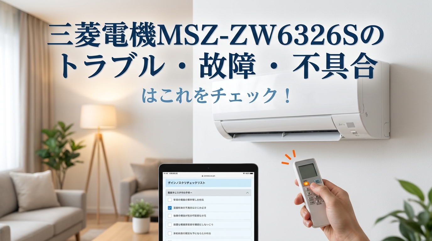 三菱電機MSZ-ZW6326Sのトラブル・故障・不具合はこれをチェック!